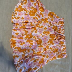 Mittoshop Orange and Pink Floral Shorts
